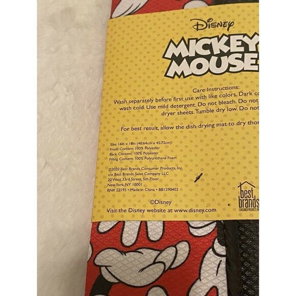 NEW Disney Mickey Mouse Dish Drying Mat 16" x 18" - Picture 5 of 5